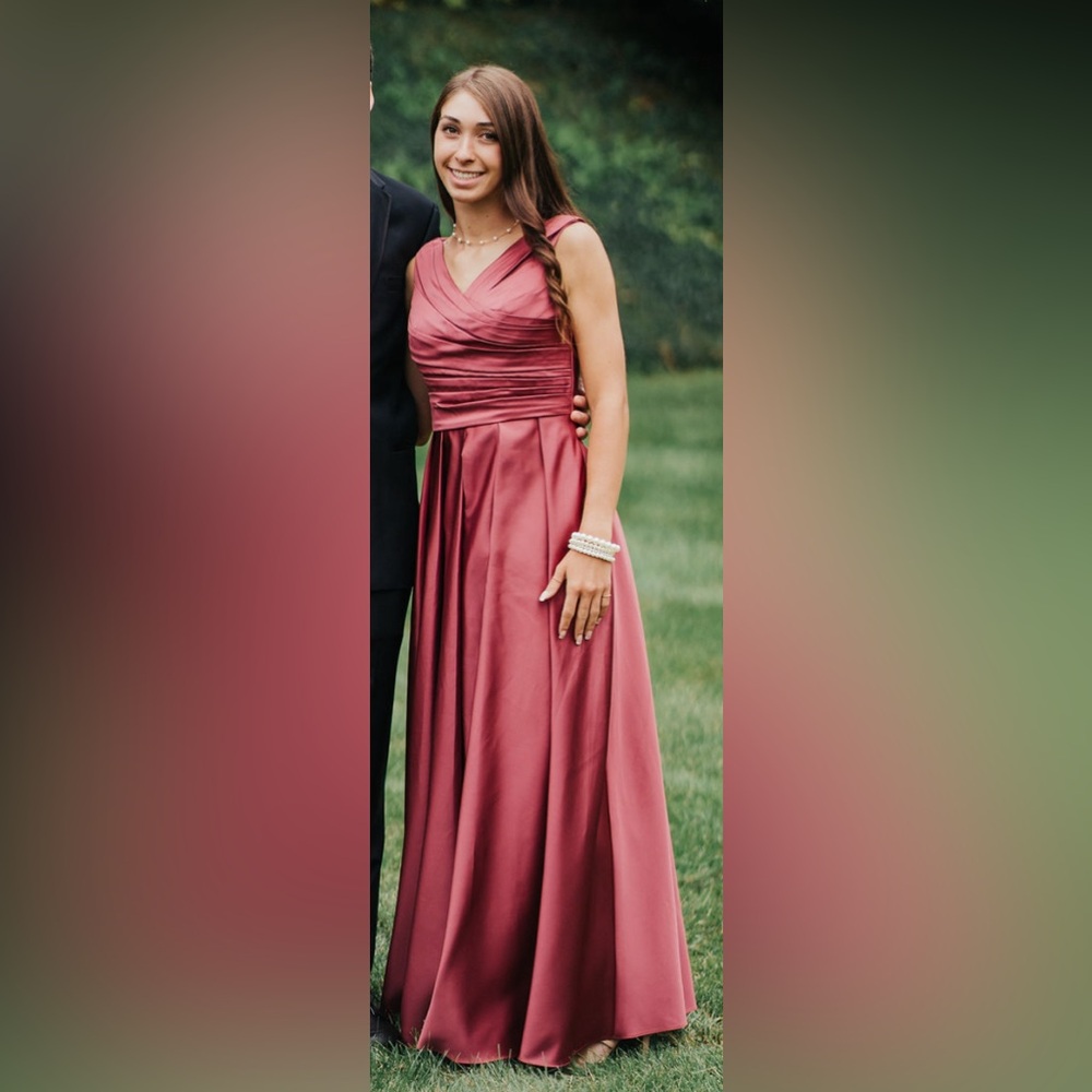 Rose colored full length gown